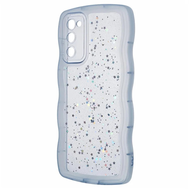 WANLONFENG JWT Series for Samsung Galaxy S20 FE 5G  /  4G  /  S20 FE 2022 TPU Case Epoxy Phone Cover Wavy Edge with Tempered Glass