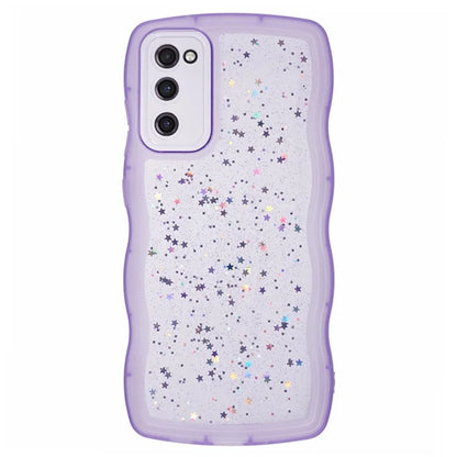 WANLONFENG JWT Series for Samsung Galaxy S20 FE 5G  /  4G  /  S20 FE 2022 TPU Case Epoxy Phone Cover Wavy Edge with Tempered Glass