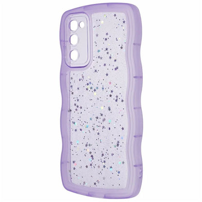 WANLONFENG JWT Series for Samsung Galaxy S20 FE 5G  /  4G  /  S20 FE 2022 TPU Case Epoxy Phone Cover Wavy Edge with Tempered Glass