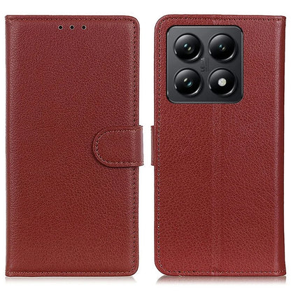 For Xiaomi 14T Wallet Case PU Leather Phone Cover Litchi Texture