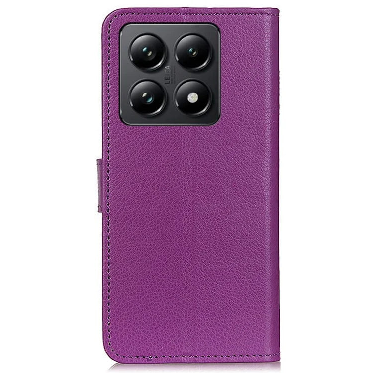 For Xiaomi 14T Wallet Case PU Leather Phone Cover Litchi Texture