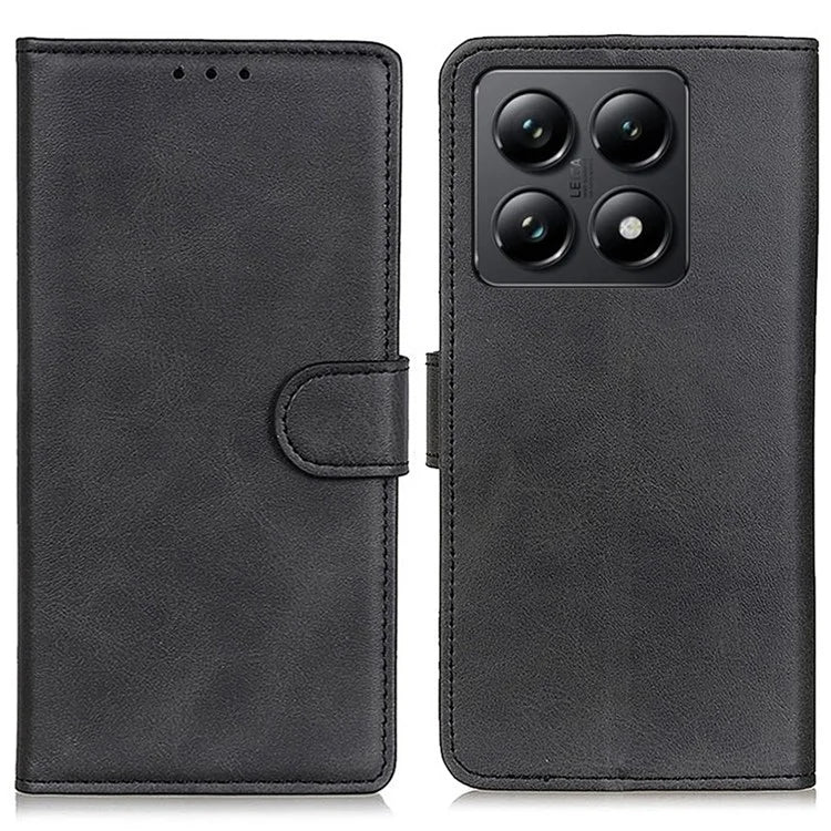 For Xiaomi 14T Stand Wallet Case Cowhide Texture Leather Phone Cover