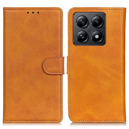 For Xiaomi 14T Stand Wallet Case Cowhide Texture Leather Phone Cover