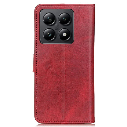 For Xiaomi 14T Stand Wallet Case Cowhide Texture Leather Phone Cover