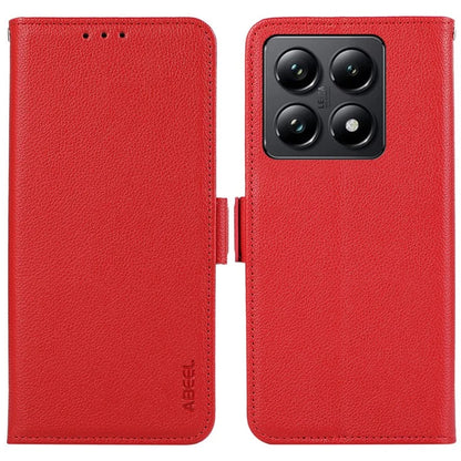 ABEEL For Xiaomi 14T Pro Case Litchi Texture Leather RFID Blocking Phone Cover