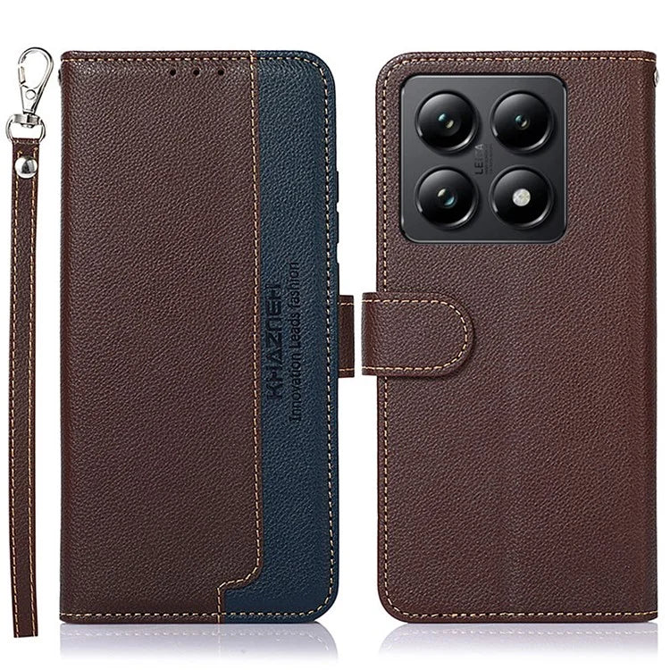 KHAZNEH For Xiaomi 14T Pro Case RFID Blocking Wallet PU Leather Phone Cover
