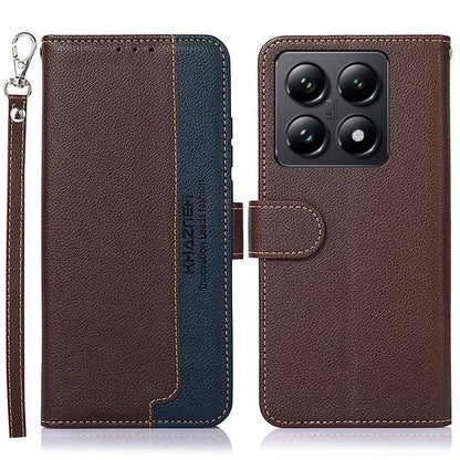 KHAZNEH For Xiaomi 14T Pro Case RFID Blocking Wallet PU Leather Phone Cover