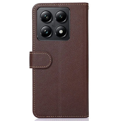 KHAZNEH For Xiaomi 14T Pro Case RFID Blocking Wallet PU Leather Phone Cover