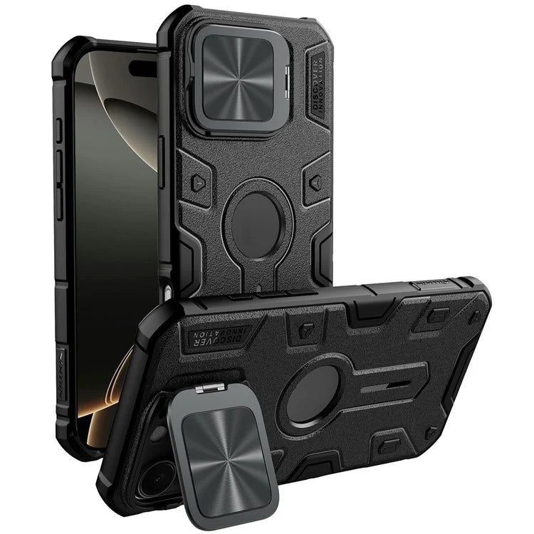 NILLKIN Camshield Armor Prop Case for iPhone 16 Pro Max Camera Lid PC+TPU Cover Compatible with MagSafe