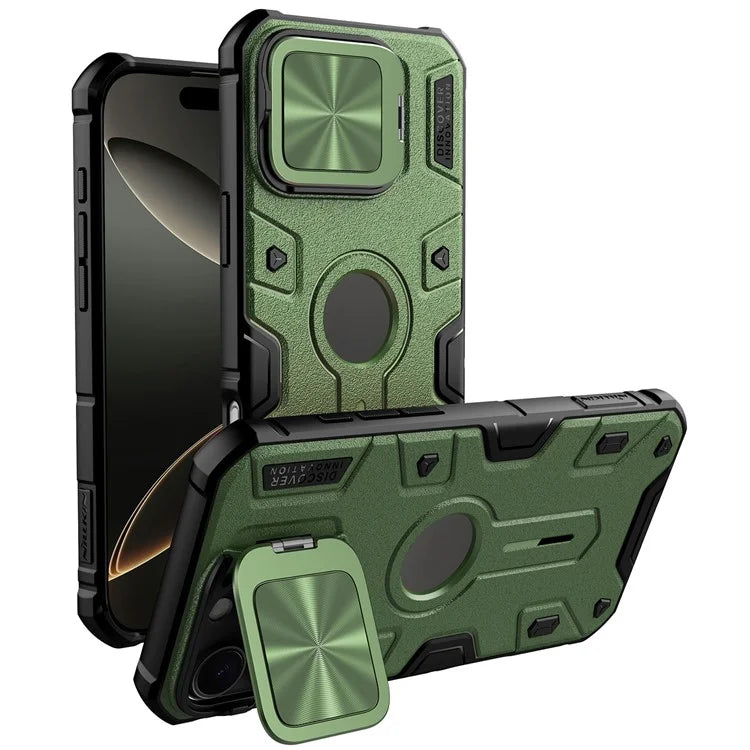 NILLKIN Camshield Armor Prop Case for iPhone 16 Pro Max Camera Lid PC+TPU Cover Compatible with MagSafe