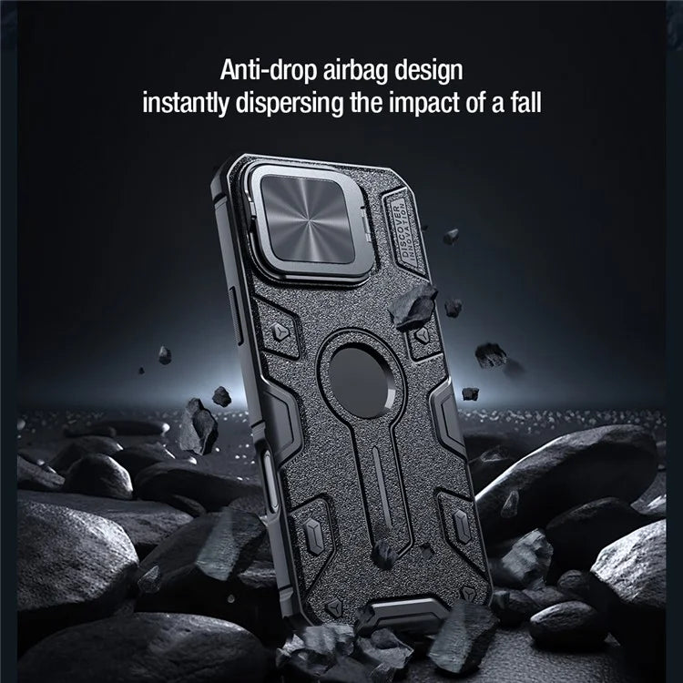 NILLKIN Camshield Armor Prop Case for iPhone 16 Pro Max Camera Lid PC+TPU Cover Compatible with MagSafe