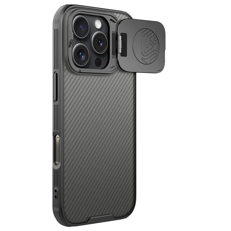 NILLKIN Camshield Prop Series for iPhone 16 Pro Case Translucent Slide Camera Protection PC + TPU Phone Cover