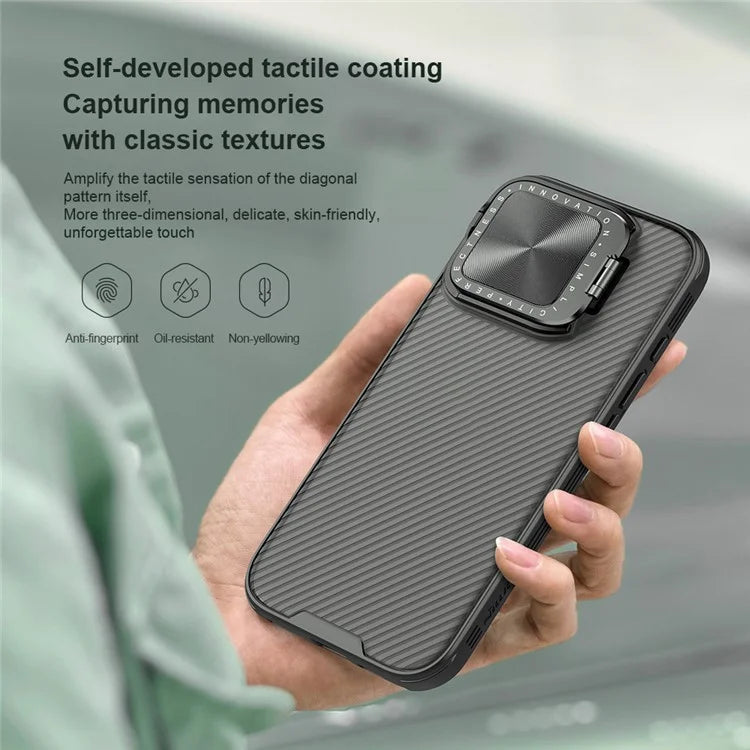 NILLKIN Camshield Prop Series for iPhone 16 Pro Case Translucent Slide Camera Protection PC + TPU Phone Cover