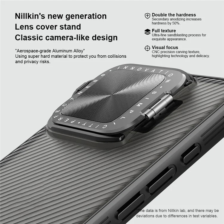 NILLKIN Camshield Prop Series for iPhone 16 Pro Case Translucent Slide Camera Protection PC + TPU Phone Cover