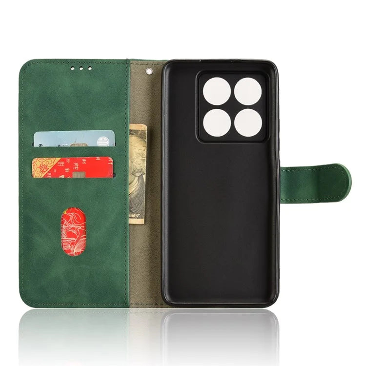 For Xiaomi 14T Pro Leather Case Skin-Feel Anti-Drop Wallet Flip Phone Cover