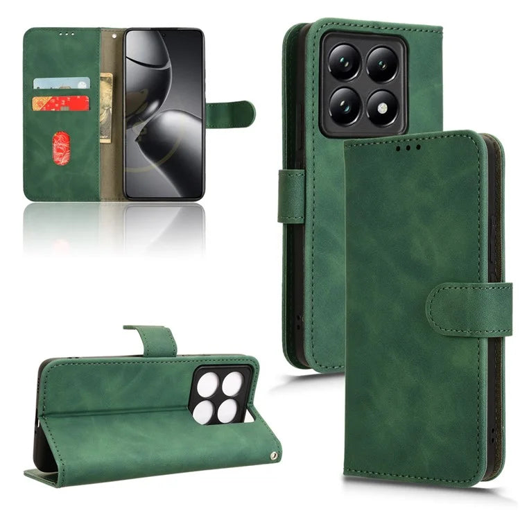 For Xiaomi 14T Pro Leather Case Skin-Feel Anti-Drop Wallet Flip Phone Cover