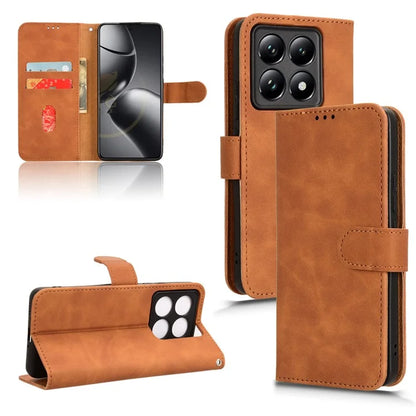 For Xiaomi 14T Pro Leather Case Skin-Feel Anti-Drop Wallet Flip Phone Cover