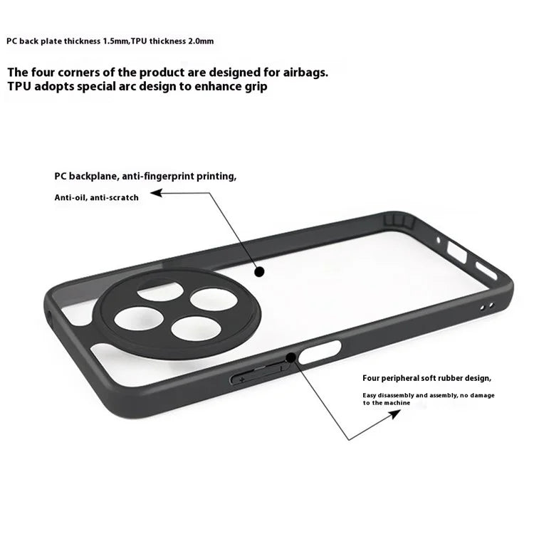 For Xiaomi Redmi 14C 4G Case Shockproof PC+TPU Clear Back Phone Cover