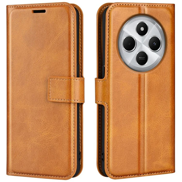 For Xiaomi Redmi 14C 4G Stand Case Anti-Scratch Calf Texture Leather Phone Cover