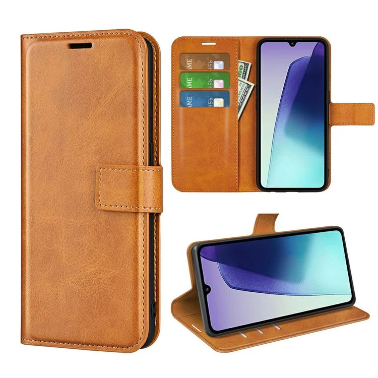 For Xiaomi Redmi 14C 4G Stand Case Anti-Scratch Calf Texture Leather Phone Cover