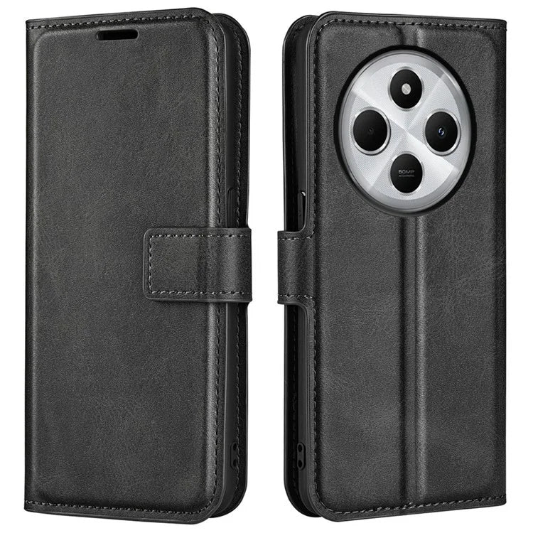 For Xiaomi Redmi 14C 4G Stand Case Anti-Scratch Calf Texture Leather Phone Cover