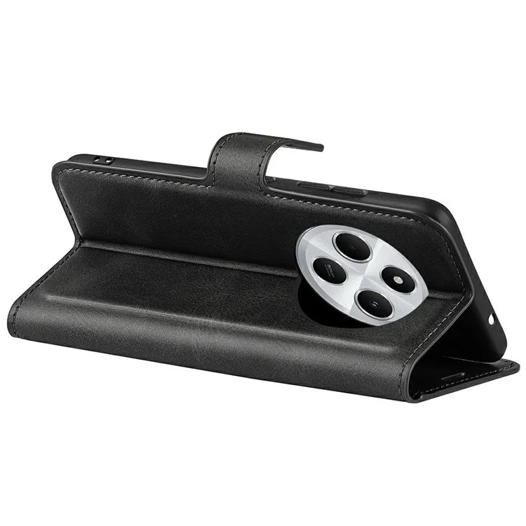 For Xiaomi Redmi 14C 4G Stand Case Anti-Scratch Calf Texture Leather Phone Cover