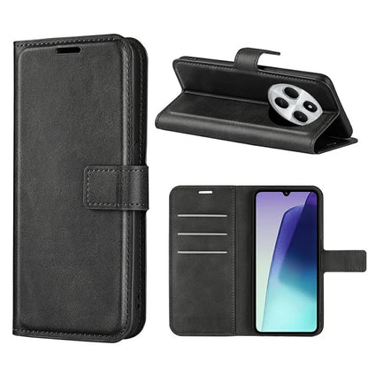 For Xiaomi Redmi 14C 4G Stand Case Anti-Scratch Calf Texture Leather Phone Cover