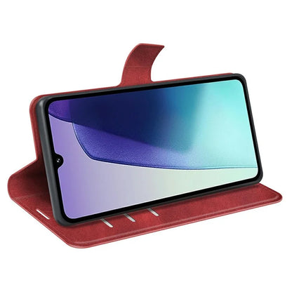 For Xiaomi Redmi 14C 4G Stand Case Anti-Scratch Calf Texture Leather Phone Cover