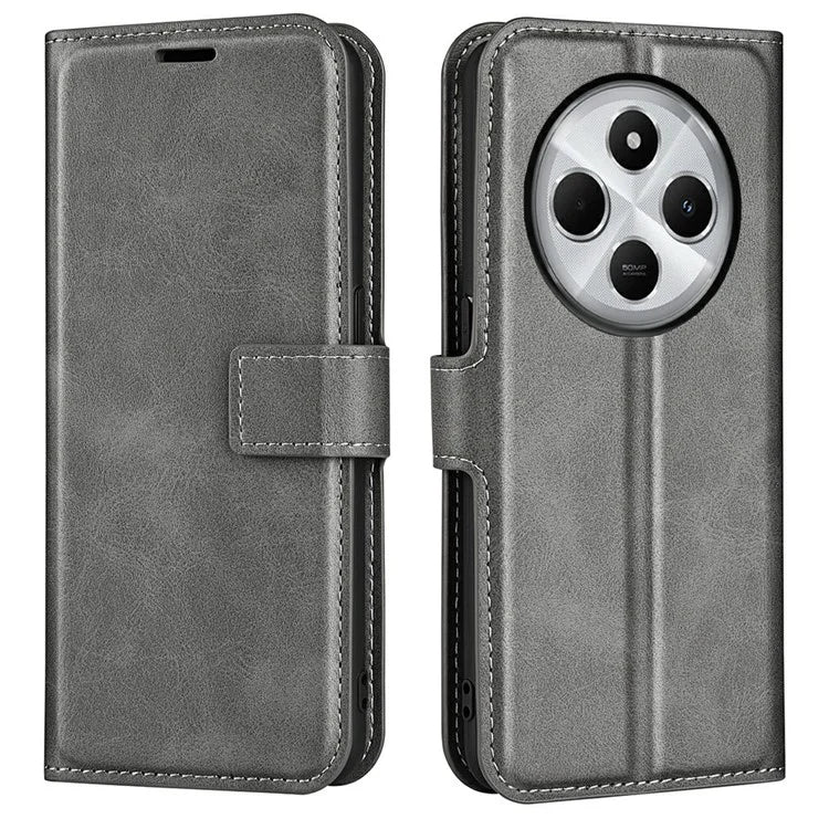 For Xiaomi Redmi 14C 4G Stand Case Anti-Scratch Calf Texture Leather Phone Cover