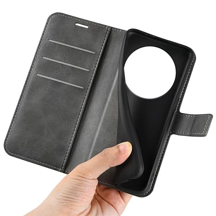 For Xiaomi Redmi 14C 4G Stand Case Anti-Scratch Calf Texture Leather Phone Cover