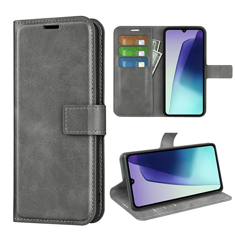 For Xiaomi Redmi 14C 4G Stand Case Anti-Scratch Calf Texture Leather Phone Cover