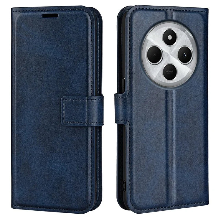 For Xiaomi Redmi 14C 4G Stand Case Anti-Scratch Calf Texture Leather Phone Cover