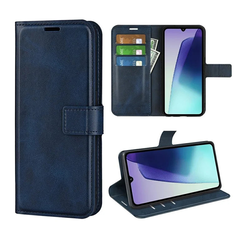 For Xiaomi Redmi 14C 4G Stand Case Anti-Scratch Calf Texture Leather Phone Cover