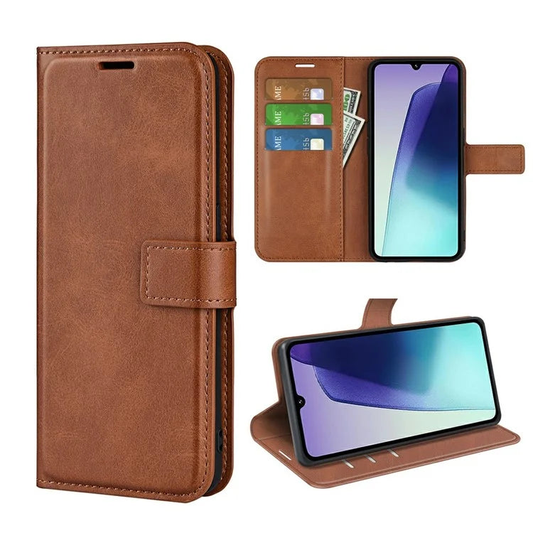 For Xiaomi Redmi 14C 4G Stand Case Anti-Scratch Calf Texture Leather Phone Cover