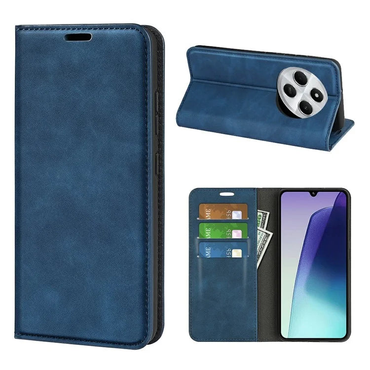 For Xiaomi Redmi 14C 4G Case Skin-Touch Leather Wallet Phone Cover