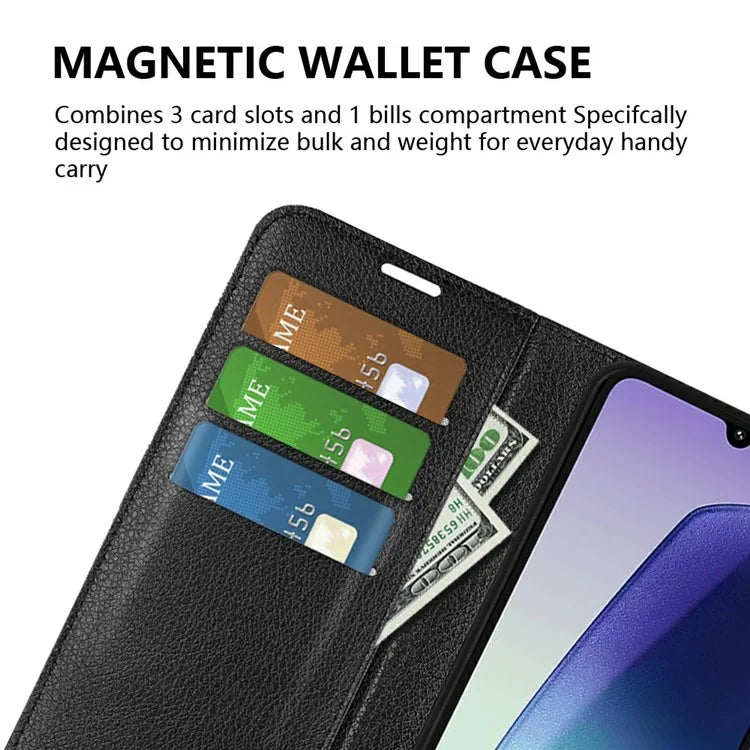 For Xiaomi Redmi 14C 4G Case Litchi Texture Shockproof Leather Wallet Phone Cover