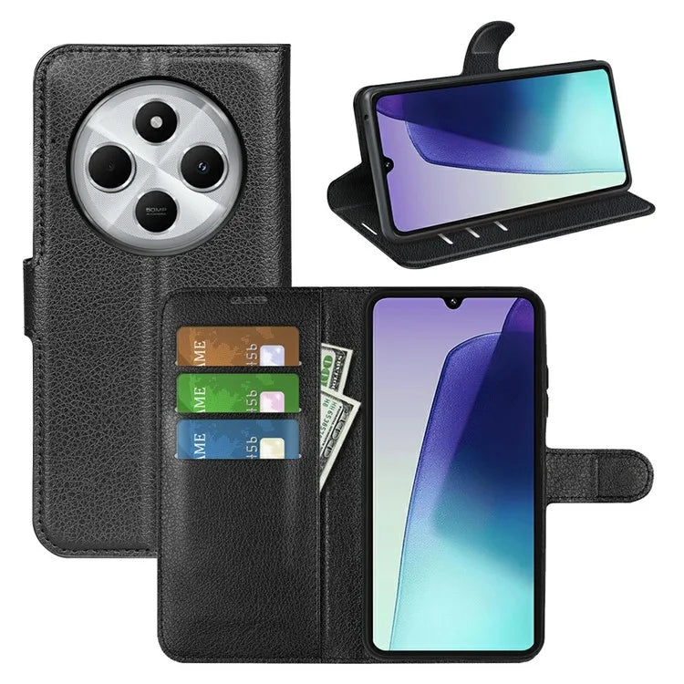 For Xiaomi Redmi 14C 4G Case Litchi Texture Shockproof Leather Wallet Phone Cover
