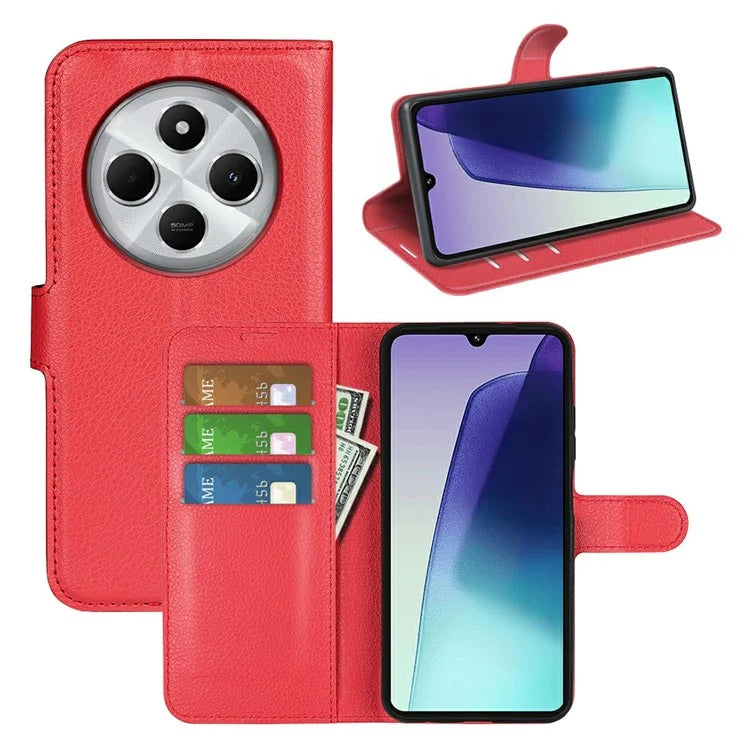 For Xiaomi Redmi 14C 4G Case Litchi Texture Shockproof Leather Wallet Phone Cover