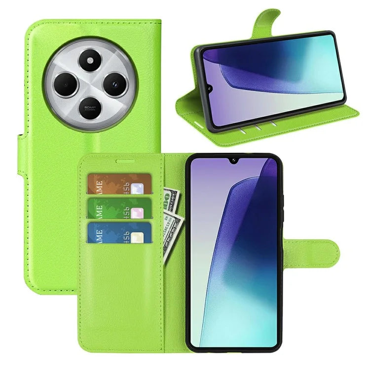 For Xiaomi Redmi 14C 4G Case Litchi Texture Shockproof Leather Wallet Phone Cover