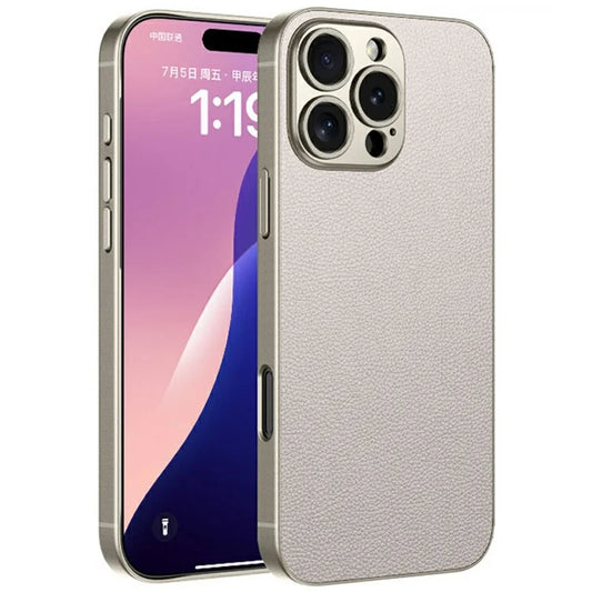 GKK For iPhone 16 Pro Max Case Skin-Touch PU Leather Covered Anti-Drop PC Phone Cover