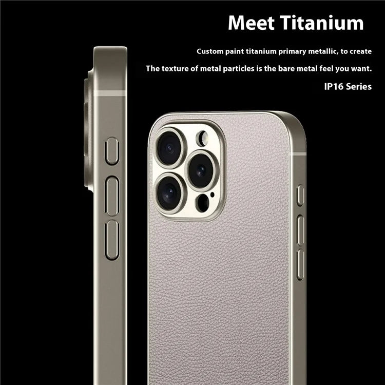 GKK For iPhone 16 Pro Max Case Skin-Touch PU Leather Covered Anti-Drop PC Phone Cover