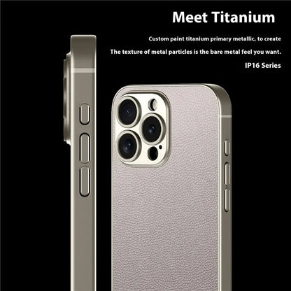 GKK For iPhone 16 Pro Max Case Skin-Touch PU Leather Covered Anti-Drop PC Phone Cover
