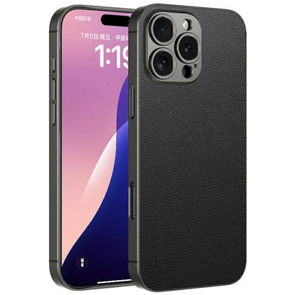 GKK For iPhone 16 Pro Max Case Skin-Touch PU Leather Covered Anti-Drop PC Phone Cover
