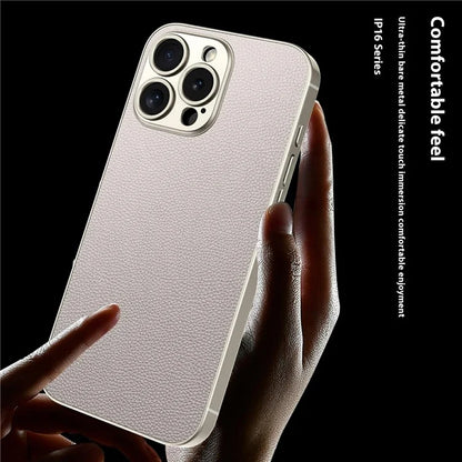 GKK For iPhone 16 Pro Max Case Skin-Touch PU Leather Covered Anti-Drop PC Phone Cover