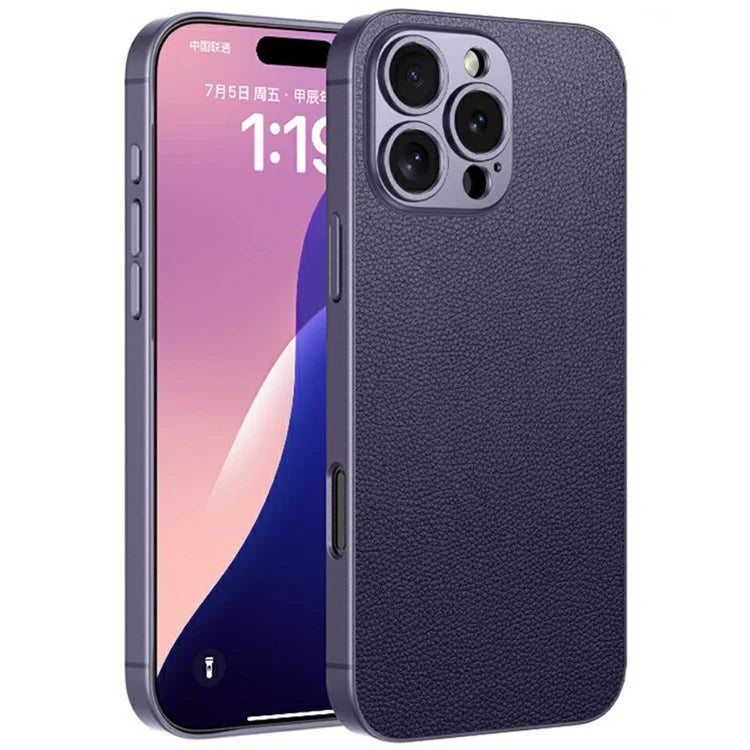 GKK For iPhone 16 Pro Max Case Skin-Touch PU Leather Covered Anti-Drop PC Phone Cover