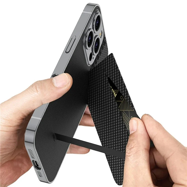 GKK For iPhone 16 Pro Max Case Shockproof TPU+PC+PU Phone Shell with Card Holder Kickstand