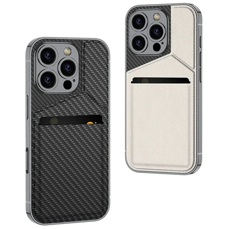 GKK For iPhone 16 Pro Max Case Shockproof TPU+PC+PU Phone Shell with Card Holder Kickstand
