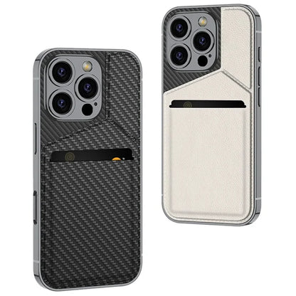 GKK For iPhone 16 Pro Max Case Shockproof TPU+PC+PU Phone Shell with Card Holder Kickstand
