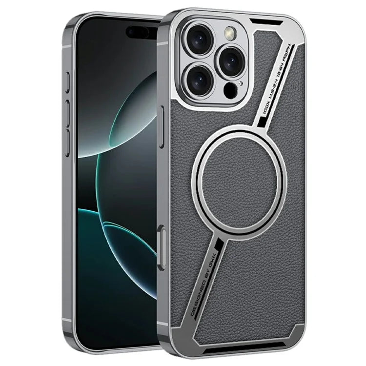 GKK For iPhone 16 Pro Max Case Compatible with MagSafe Anti-Scratch PC+TPU+PU Phone Cover