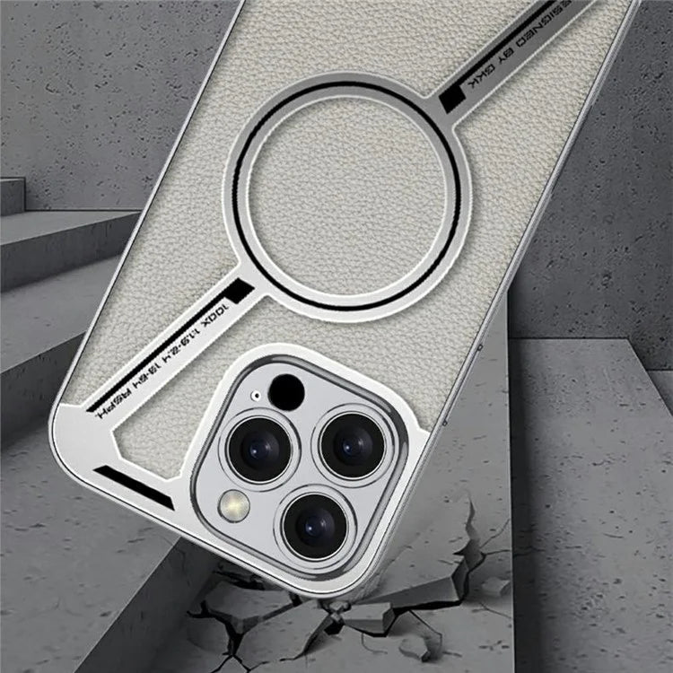 GKK For iPhone 16 Pro Max Case Compatible with MagSafe Anti-Scratch PC+TPU+PU Phone Cover